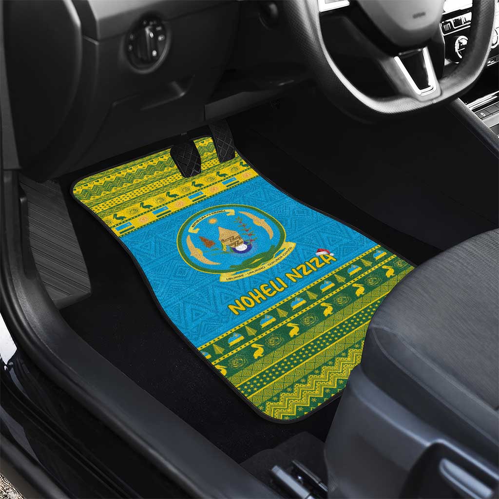 Afro Rwanda Christmas Car Mats Noheli Nziza Coat Of Arms - African Pattern