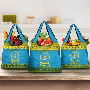 Afro Rwanda Christmas Grocery Bag Noheli Nziza Coat Of Arms - African Pattern