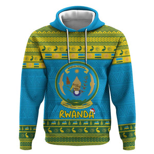 Afro Rwanda Christmas Hoodie Noheli Nziza Coat Of Arms - African Pattern
