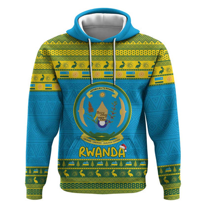 Afro Rwanda Christmas Hoodie Noheli Nziza Coat Of Arms - African Pattern