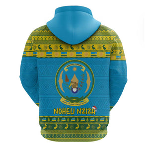 Afro Rwanda Christmas Hoodie Noheli Nziza Coat Of Arms - African Pattern