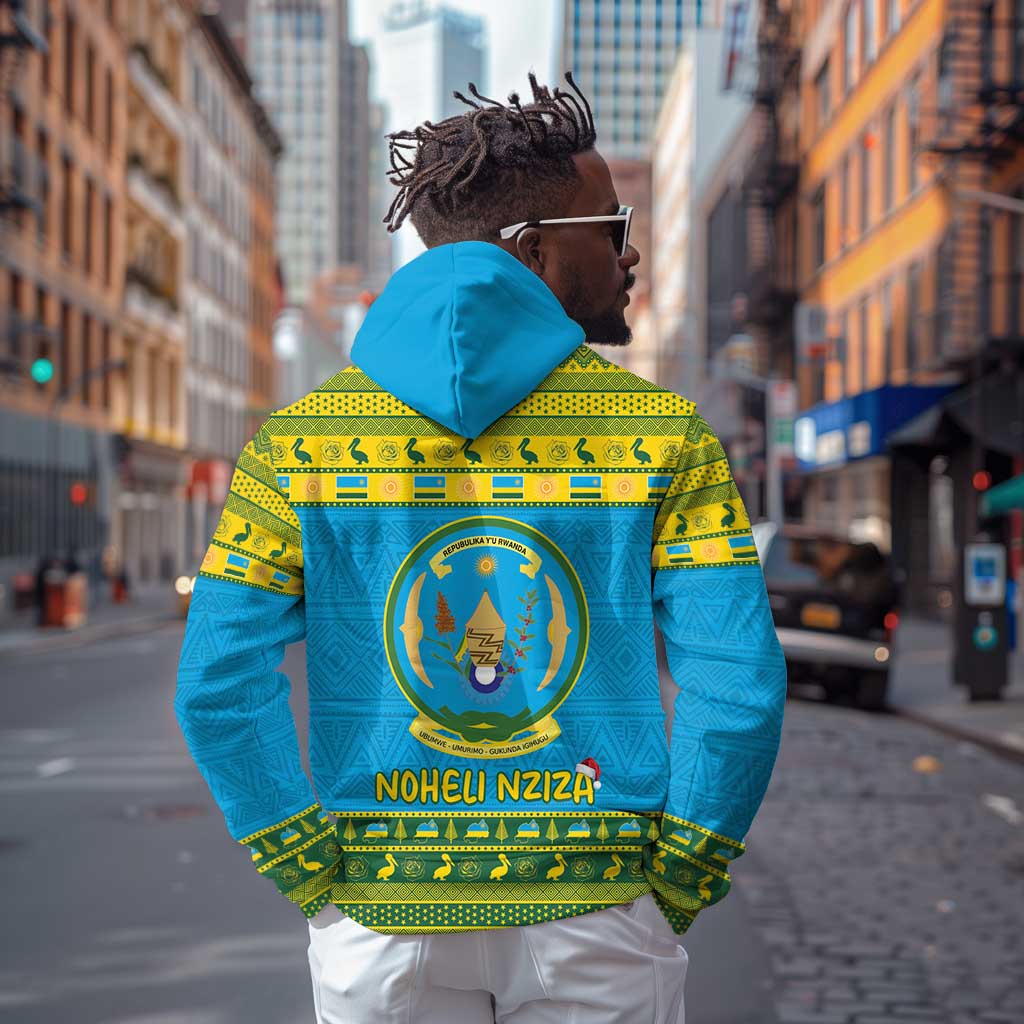 Afro Rwanda Christmas Hoodie Noheli Nziza Coat Of Arms - African Pattern