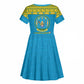Afro Rwanda Christmas Kid Short Sleeve Dress Noheli Nziza Coat Of Arms - African Pattern
