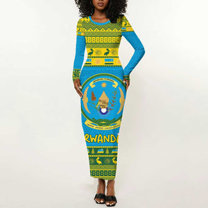 Afro Rwanda Christmas Long Sleeve Bodycon Dress Noheli Nziza Coat Of Arms - African Pattern LT15