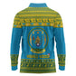 Afro Rwanda Christmas Long Sleeve Polo Shirt Noheli Nziza Coat Of Arms - African Pattern