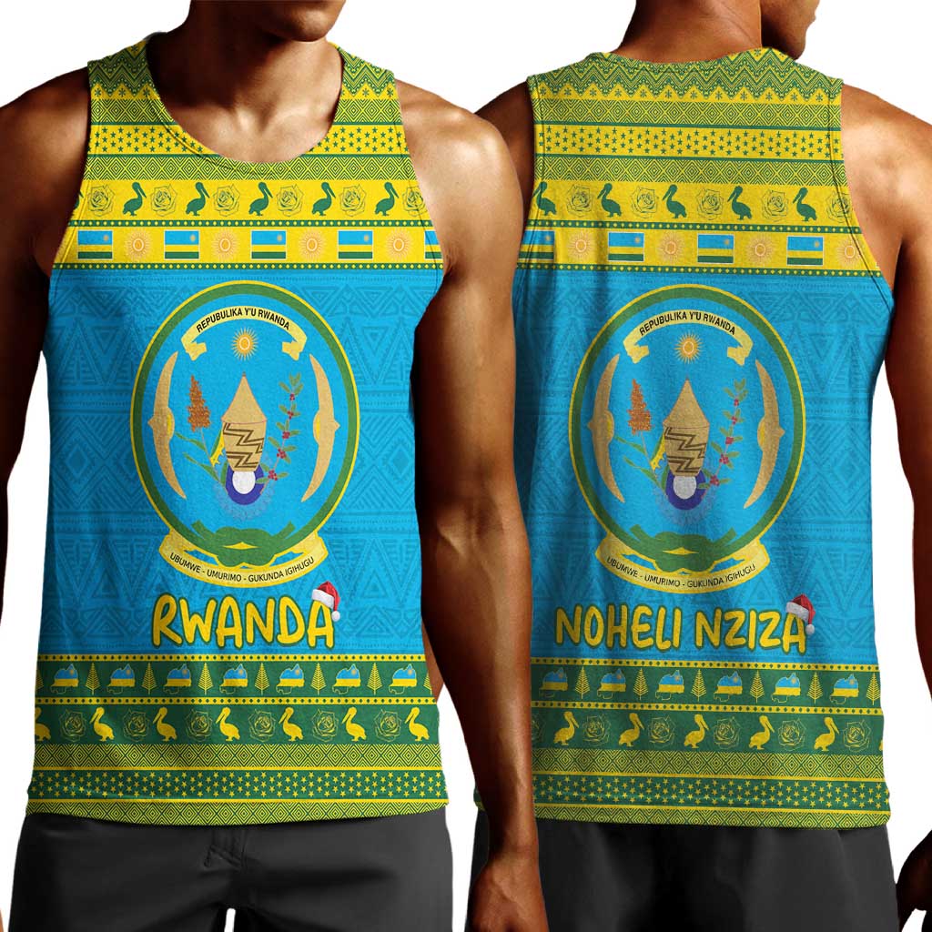 Afro Rwanda Christmas Men Tank Top Noheli Nziza Coat Of Arms - African Pattern