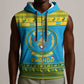 Afro Rwanda Christmas Sleeveless Zip Hoodie Noheli Nziza Coat Of Arms - African Pattern - African Pride