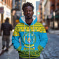 Afro Rwanda Christmas Zip Hoodie Noheli Nziza Coat Of Arms - African Pattern