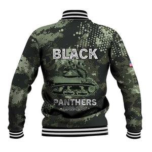 761st Tank Battalion Black Panthers Baseball Jacket WWII Military Camouflage - African Pride