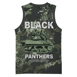 761st Tank Battalion Black Panthers Basketball Jersey WWII Military Camouflage - African Pride