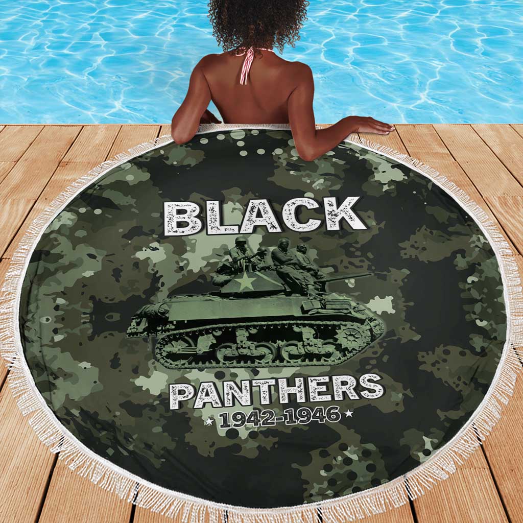 761st Tank Battalion Black Panthers Beach Blanket WWII Military Camouflage - African Pride