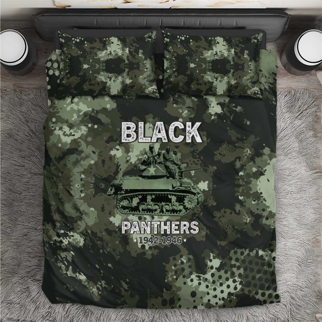 761st Tank Battalion Black Panthers Bedding Set WWII Military Camouflage - African Pride