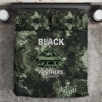 761st Tank Battalion Black Panthers Bedding Set WWII Military Camouflage - African Pride