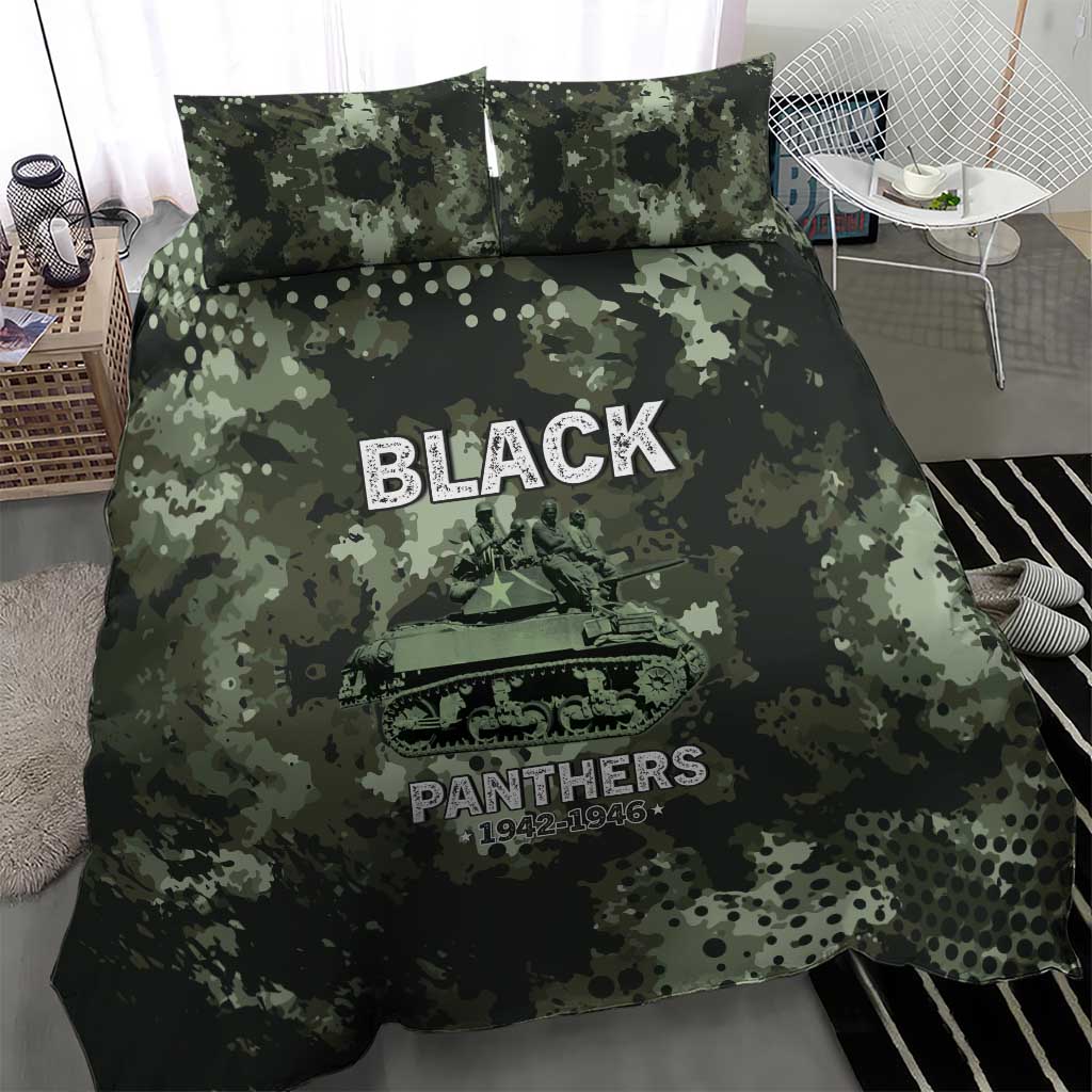 761st Tank Battalion Black Panthers Bedding Set WWII Military Camouflage - African Pride