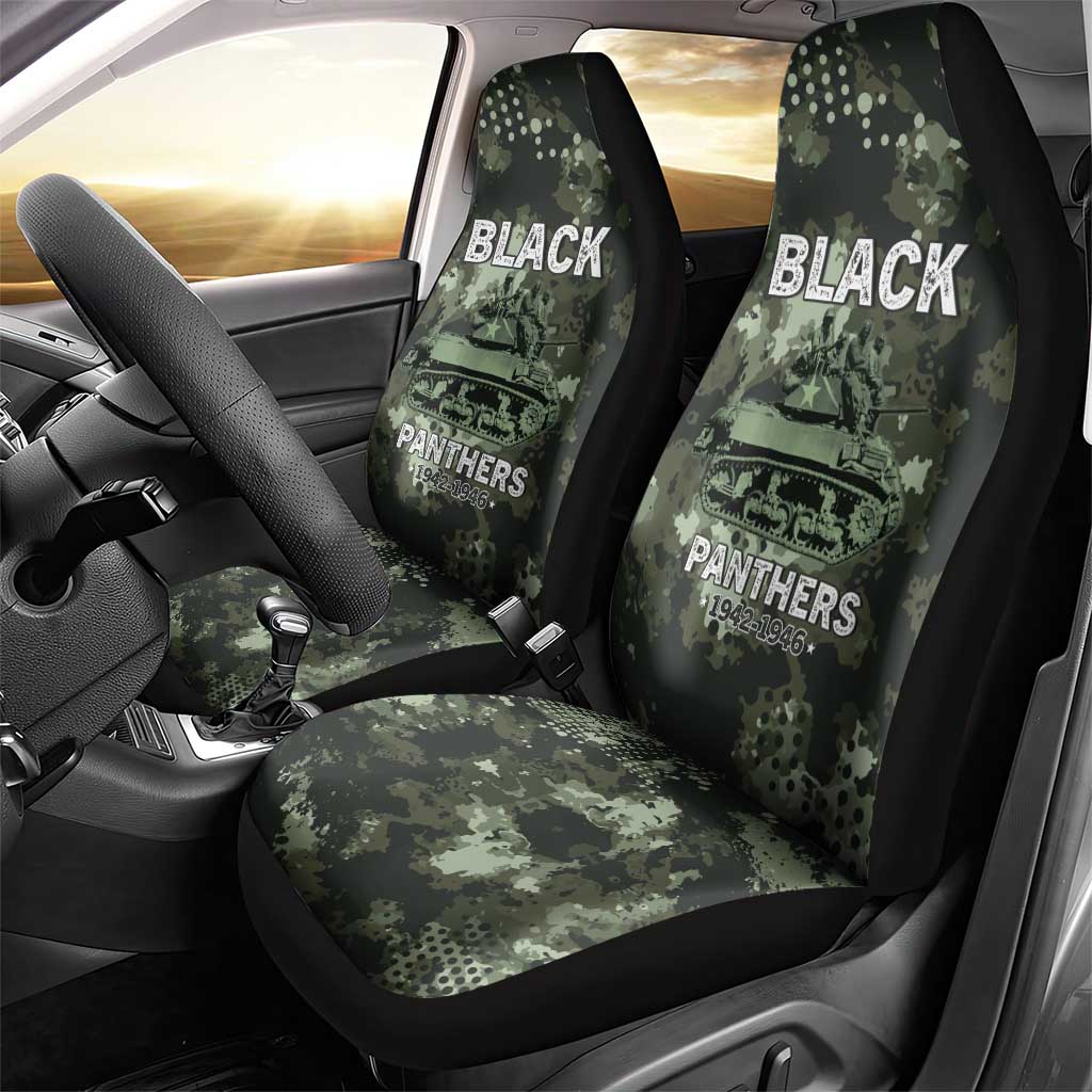 761st Tank Battalion Black Panthers Car Seat Cover WWII Military Camouflage - African Pride