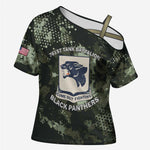 761st Tank Battalion Black Panthers Cross Shoulder Shirt WWII Military Camouflage - African Pride