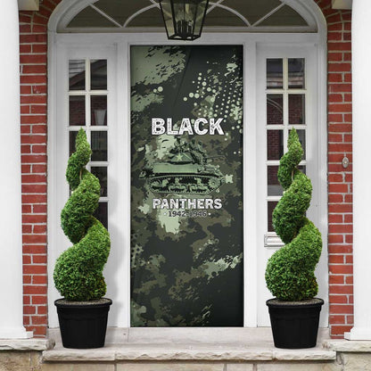 761st Tank Battalion Black Panthers Door Cover WWII Military Camouflage - African Pride