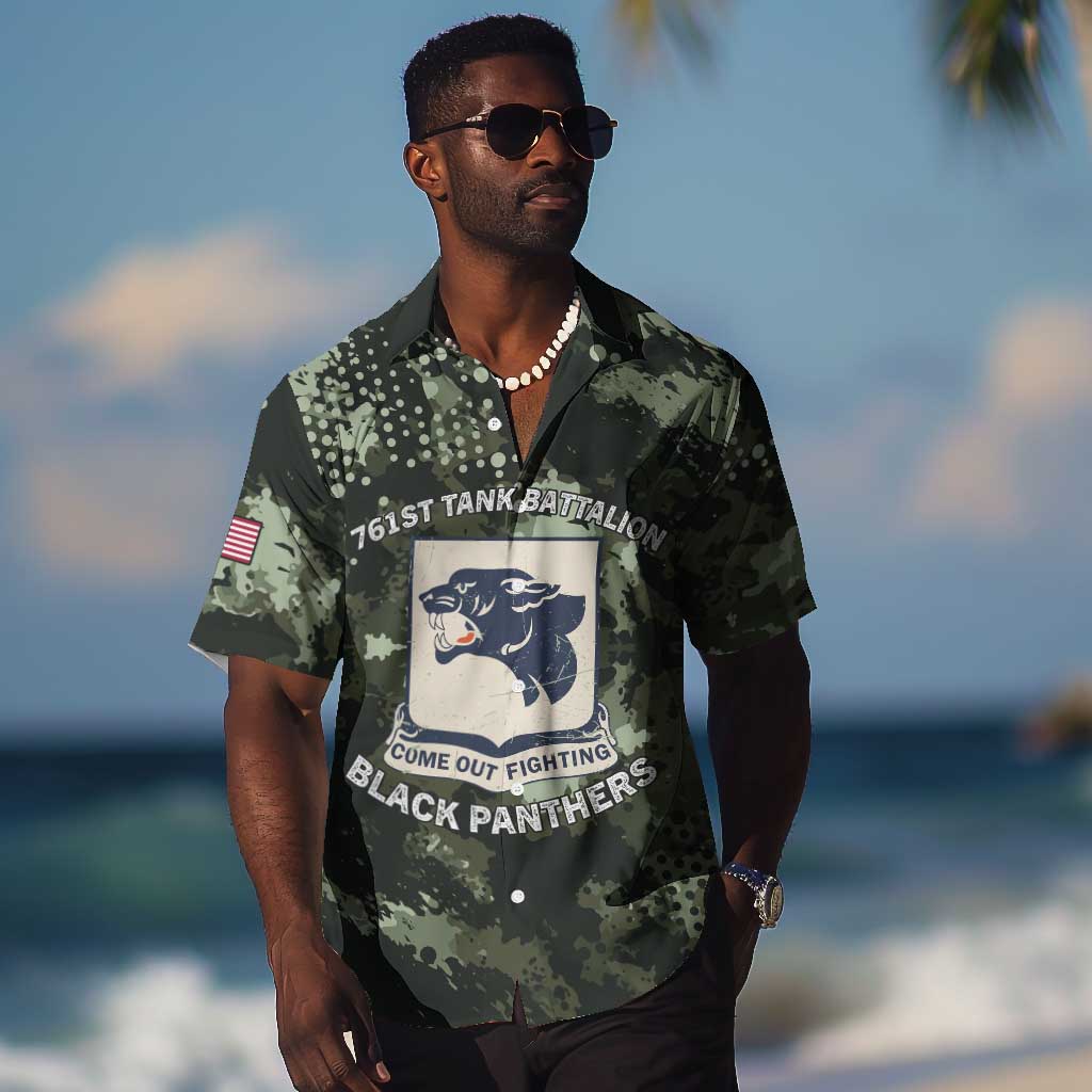 761st Tank Battalion Black Panthers Hawaiian Shirt WWII Military Camouflage - African Pride