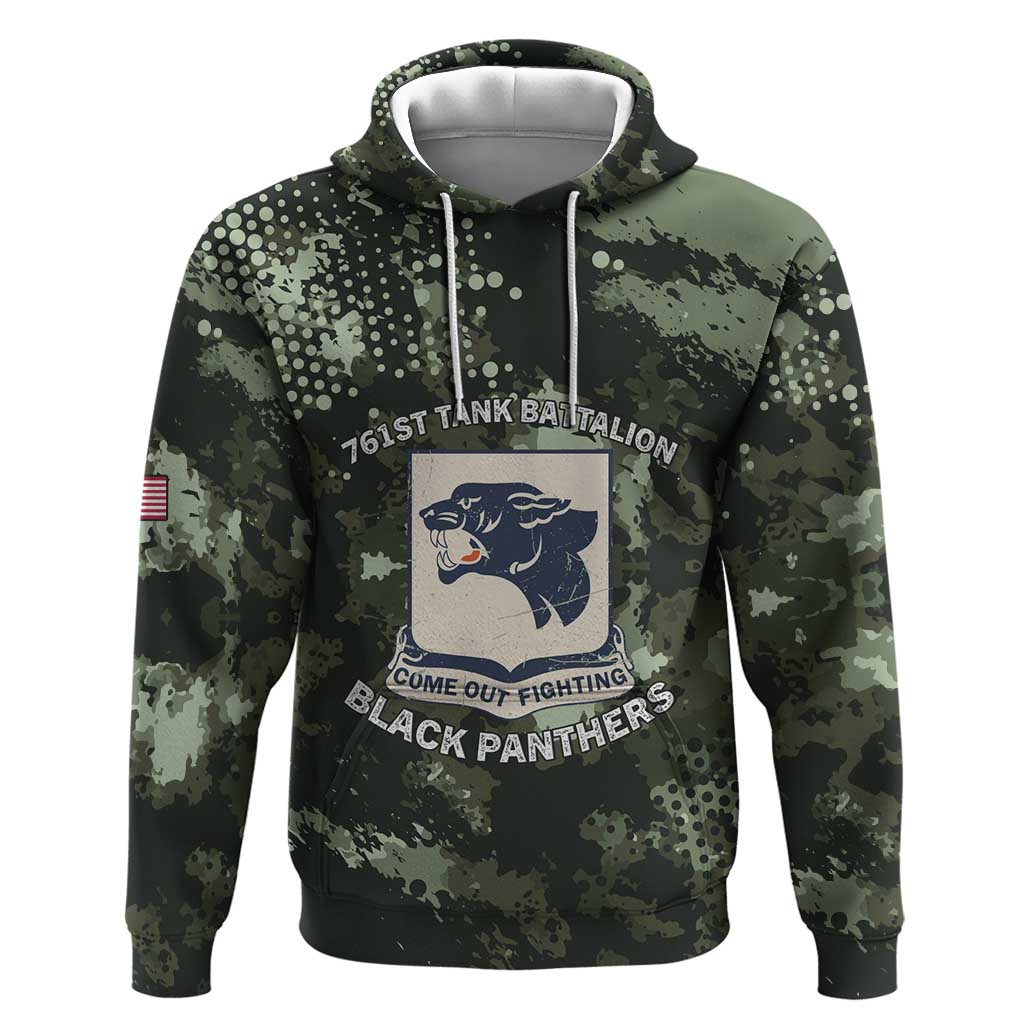 761st Tank Battalion Black Panthers Hoodie WWII Military Camouflage - African Pride