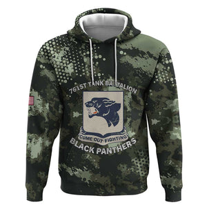 761st Tank Battalion Black Panthers Hoodie WWII Military Camouflage - African Pride