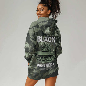 761st Tank Battalion Black Panthers Hoodie Dress WWII Military Camouflage - African Pride