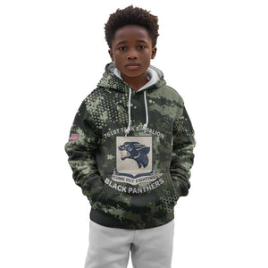 761st Tank Battalion Black Panthers Kid Hoodie WWII Military Camouflage - African Pride