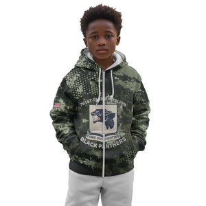 761st Tank Battalion Black Panthers Kid Hoodie WWII Military Camouflage - African Pride
