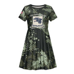 761st Tank Battalion Black Panthers Kid Short Sleeve Dress WWII Military Camouflage - African Pride