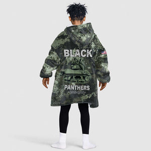 761st Tank Battalion Black Panthers Kid Wearable Blanket Hoodie WWII Military Camouflage - African Pride