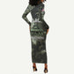 761st Tank Battalion Black Panthers Long Sleeve Bodycon Dress WWII Military Camouflage - African Pride