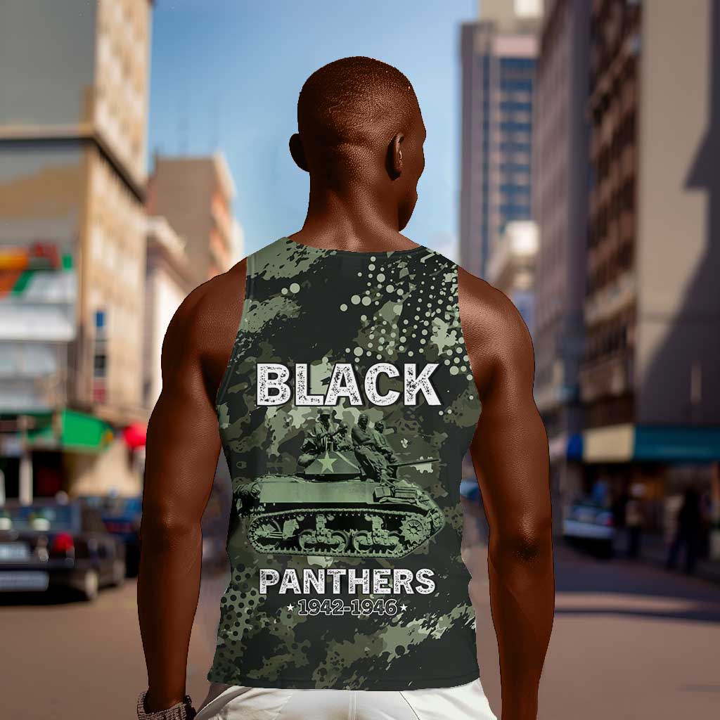 761st Tank Battalion Black Panthers Men Tank Top WWII Military Camouflage - African Pride