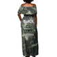 761st Tank Battalion Black Panthers Off Shoulder Maxi Dress WWII Military Camouflage - African Pride