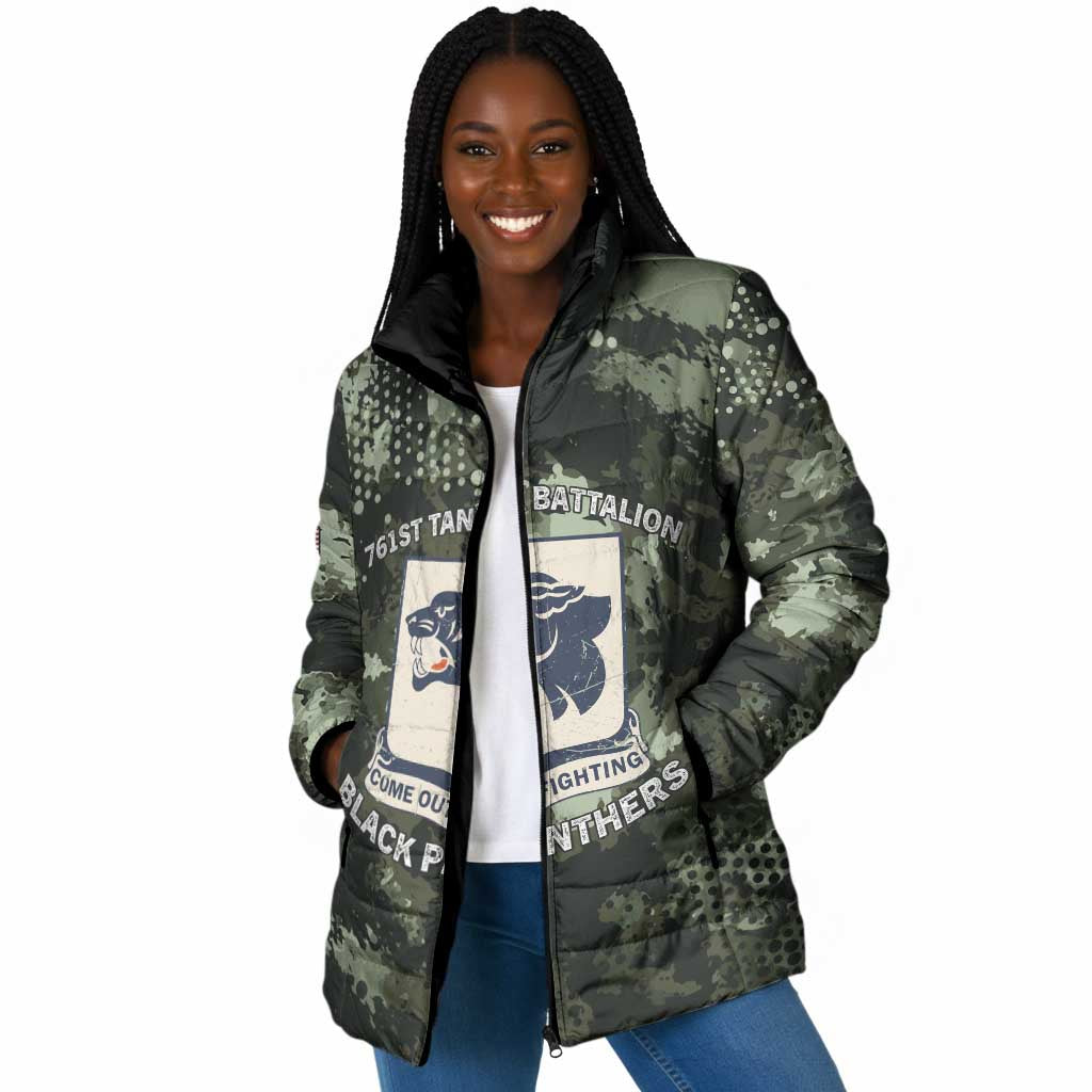 761st Tank Battalion Black Panthers Padded Jacket WWII Military Camouflage - African Pride