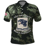 761st Tank Battalion Black Panthers Polo Shirt WWII Military Camouflage - African Pride