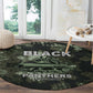 761st Tank Battalion Black Panthers Round Carpet WWII Military Camouflage - African Pride
