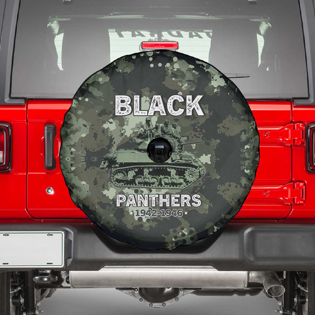 761st Tank Battalion Black Panthers Spare Tire Cover WWII Military Camouflage - African Pride