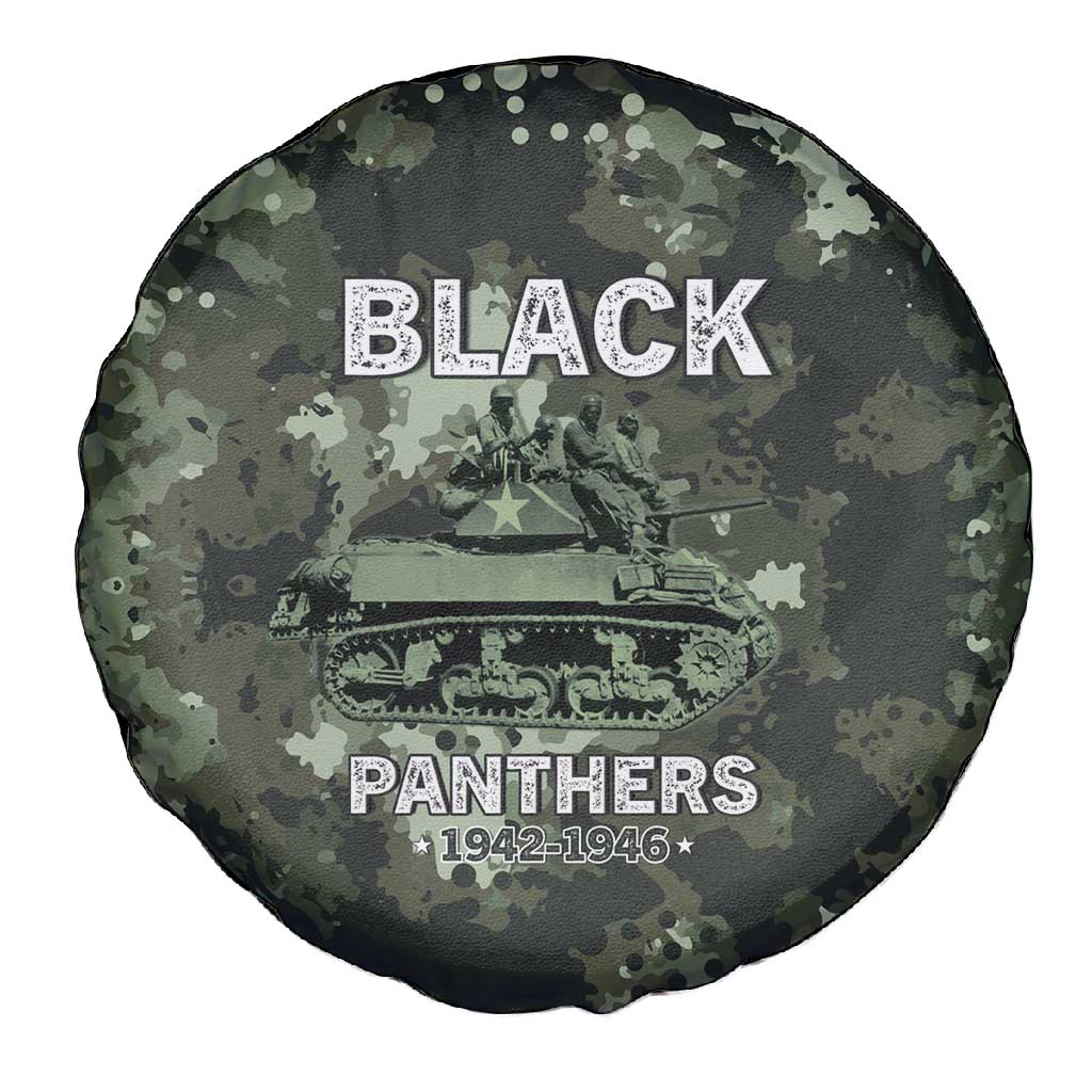 761st Tank Battalion Black Panthers Spare Tire Cover WWII Military Camouflage - African Pride