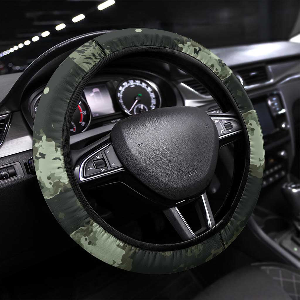 761st Tank Battalion Black Panthers Steering Wheel Cover WWII Military Camouflage - African Pride