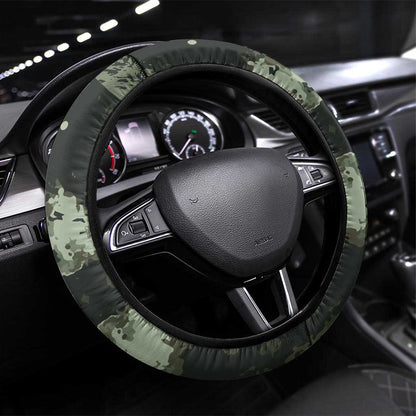 761st Tank Battalion Black Panthers Steering Wheel Cover WWII Military Camouflage - African Pride