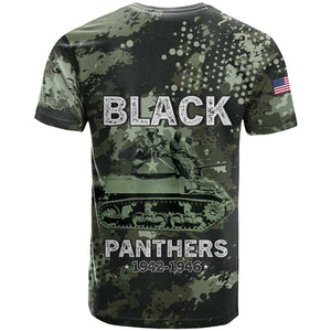 761st Tank Battalion Black Panthers T shirt WWII Military Camouflage - African Pride