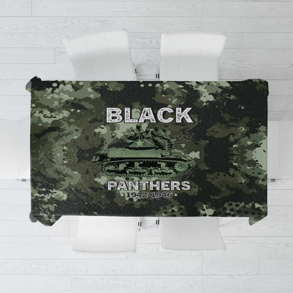 761st Tank Battalion Black Panthers Tablecloth WWII Military Camouflage - African Pride