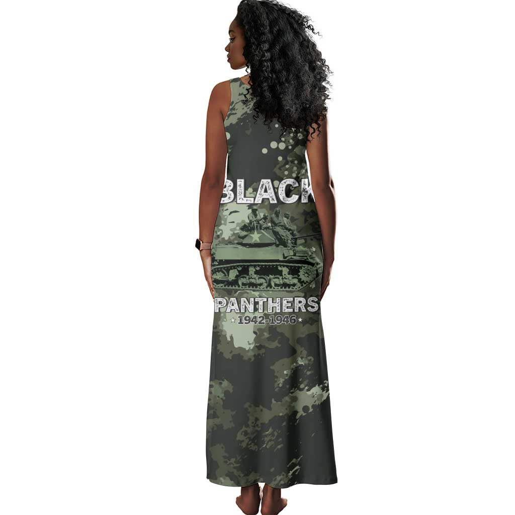 761st Tank Battalion Black Panthers Tank Maxi Dress WWII Military Camouflage - African Pride