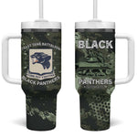 761st Tank Battalion Black Panthers Tumbler With Handle WWII Military Camouflage - African Pride