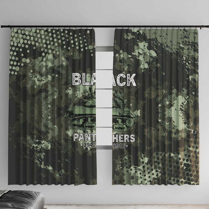 761st Tank Battalion Black Panthers Window Curtain WWII Military Camouflage - African Pride