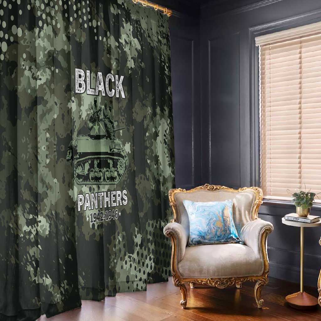 761st Tank Battalion Black Panthers Window Curtain WWII Military Camouflage - African Pride