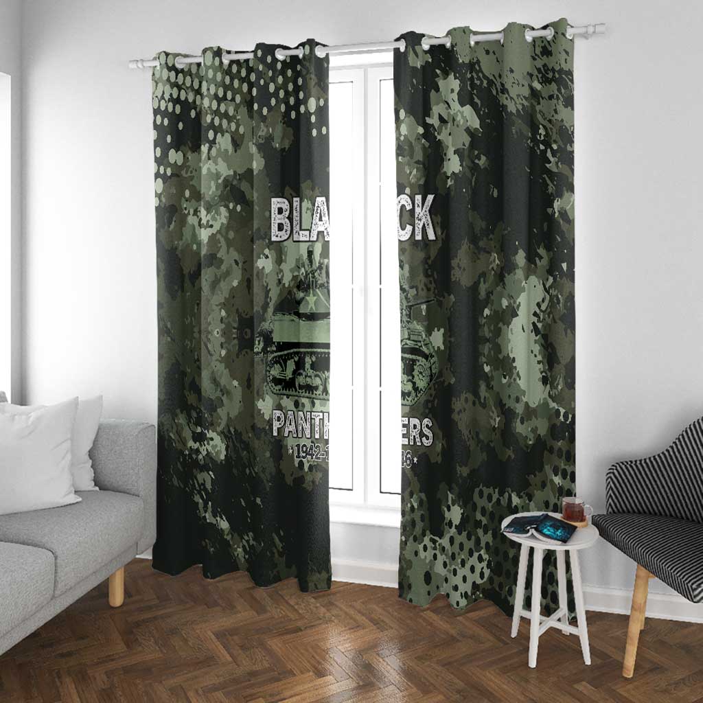 761st Tank Battalion Black Panthers Window Curtain WWII Military Camouflage - African Pride