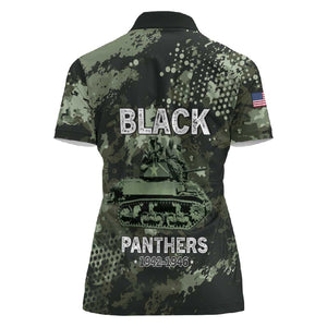 761st Tank Battalion Black Panthers Women Polo Shirt WWII Military Camouflage - African Pride