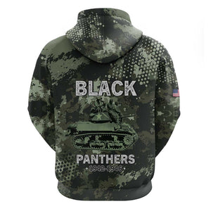 761st Tank Battalion Black Panthers Zip Hoodie WWII Military Camouflage - African Pride