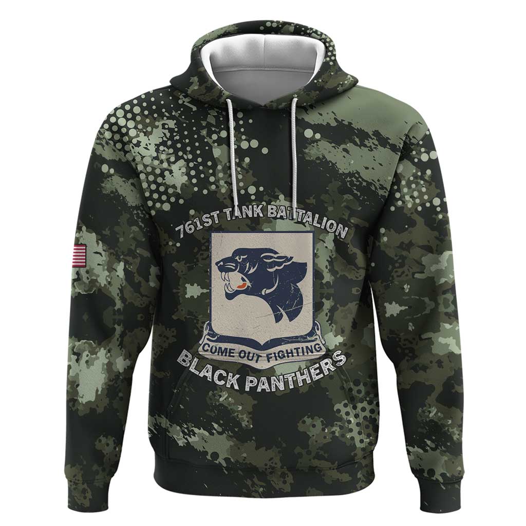 761st Tank Battalion Black Panthers Zip Hoodie WWII Military Camouflage - African Pride