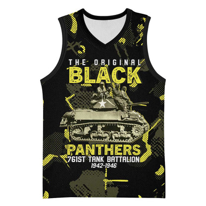 The Original Black Panthers 761st Tank Battalion Basketball Jersey African American Heroes - African Pride